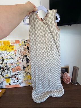 Coccoli Soft Pink and Beige Check Baby Sleep Sack 12-36M 1,5 TOG